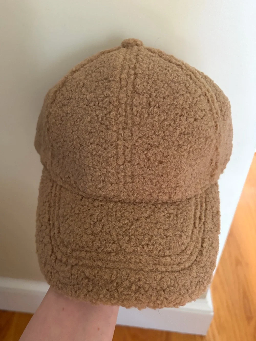 Cozy Teddy Baseball Cap in Camel